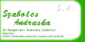 szabolcs andruska business card